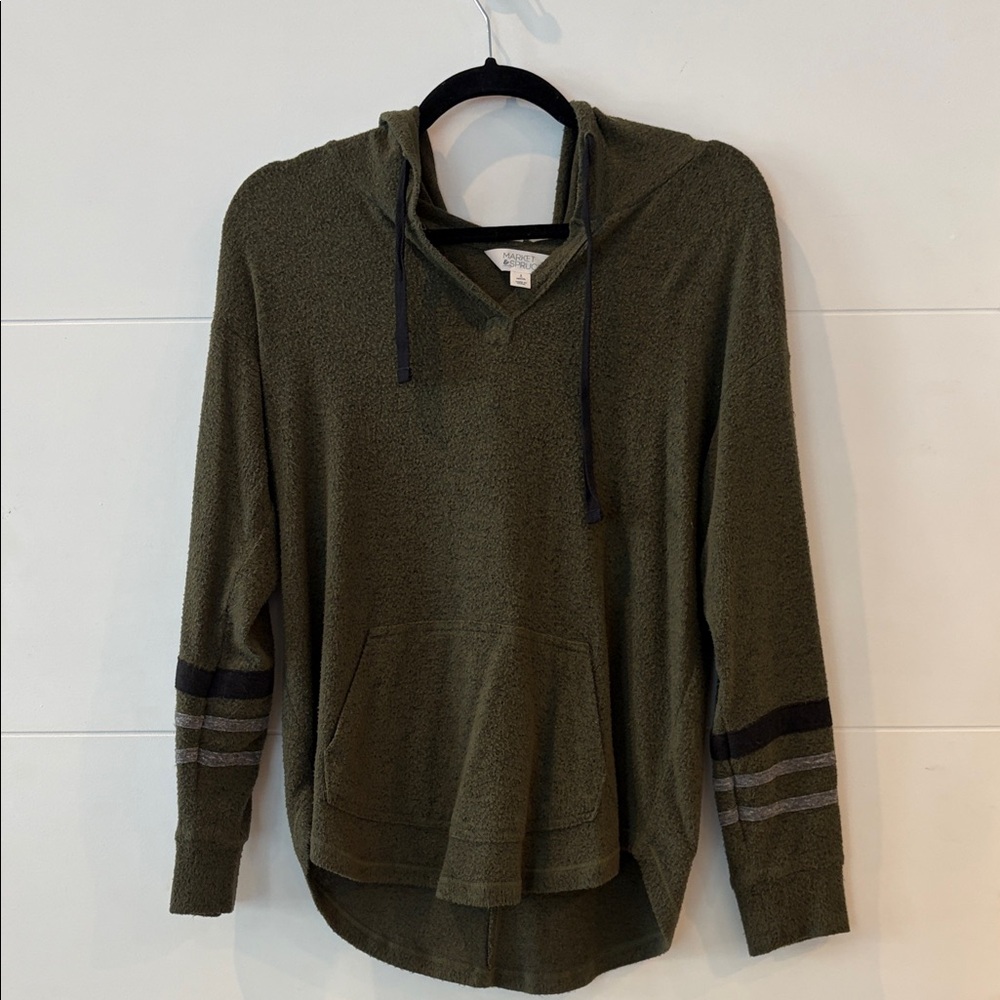 Olive Green Women's Hooded Sweater